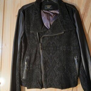 NWT Liverpool Black Large Faux leather/suede Jacket Asymmetrical Zip front Moto
